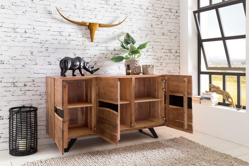 COSCIA Sideboard 148x43 cm Brun - Förvaring - Förvaringsmöbler - Skänkar & sideboards