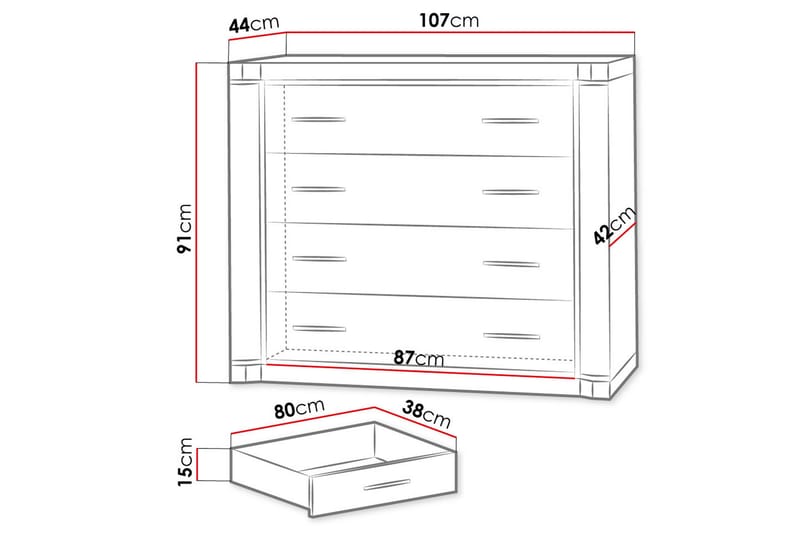 DALLAS Skänk 1007x43,5x91 cm - Beige/Grå - Förvaring - Förvaringsmöbler - Skänkar & sideboards