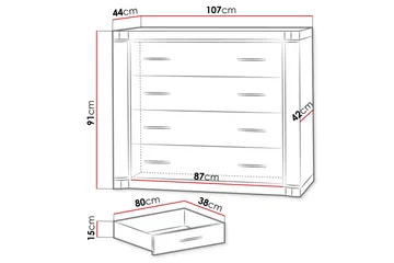 Dallas Skänk 107x43,5x91 cm LED-belysning - Beige/Grå - Förvaring - Förvaringsmöbler - Skänkar & sideboards