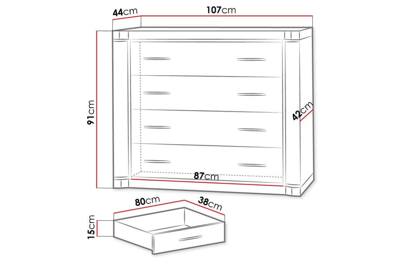 Dallas Skänk 107x43,5x91 cm LED-belysning - Beige/Grå - Förvaring - Förvaringsmöbler - Skänkar & sideboards