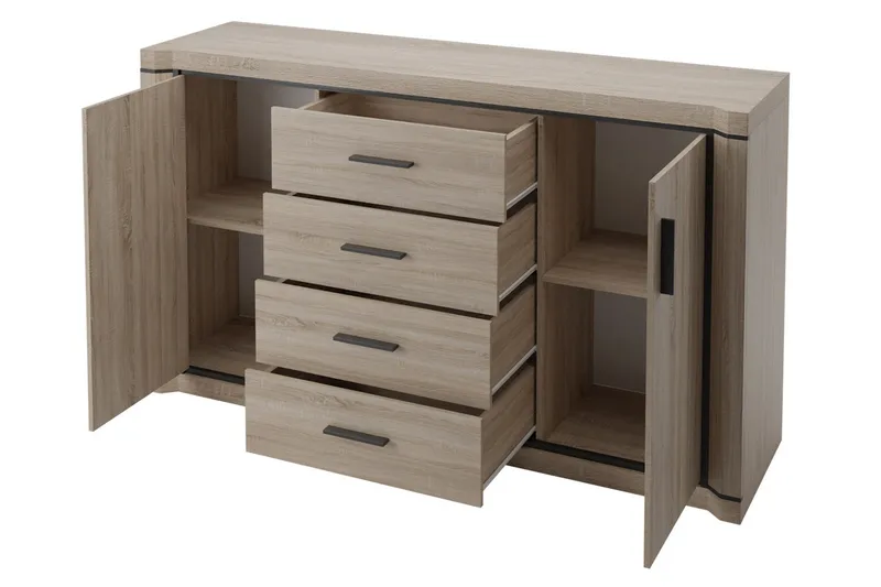 Dallas Skänk 157x43,5x91 cm LED-belysning - Beige - Förvaring - Förvaringsmöbler - Skänkar & sideboards