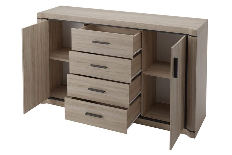 Dallas Skänk 157x43,5x91 cm LED-belysning - Beige/Grå - Förvaring - Förvaringsmöbler - Skänkar & sideboards