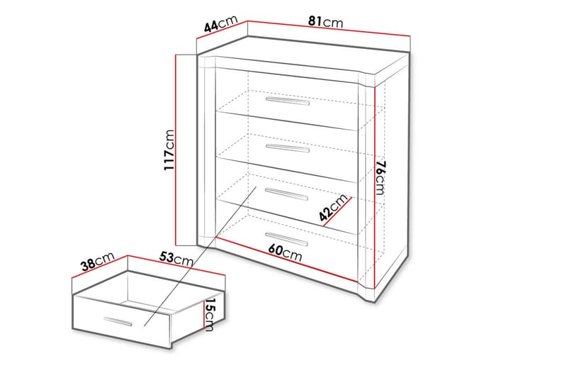 Dallas Skänk 80,5x43,5x91 cm - Ek - Skänkar & sideboards