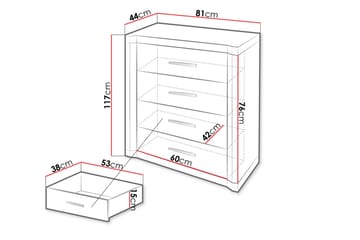 Dallas Skänk 80,5x43,5x91 cm LED-belysning - Ek - Förvaring - Förvaringsmöbler - Skänkar & sideboards