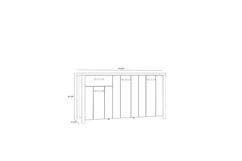 DAUBY Garderob 62x121 cm Brun/Svart - Förvaring - Förvaringsmöbler - Skänkar & sideboards