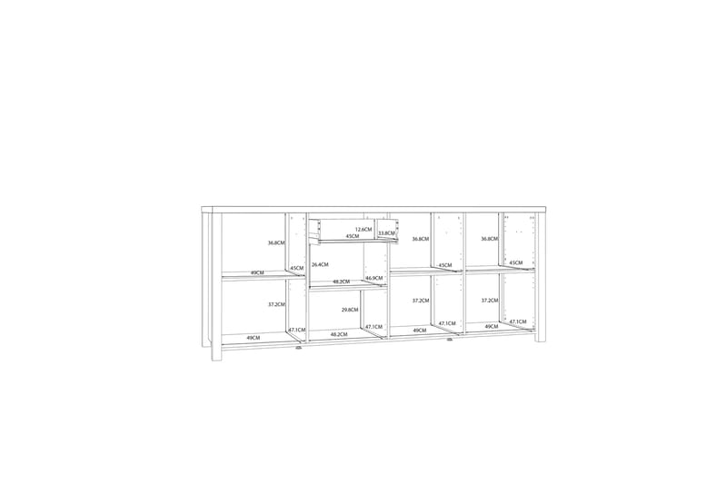DAUBY Garderob 62x221 cm Brun/Svart - Förvaring - Förvaringsmöbler - Skänkar & sideboards