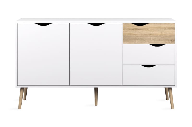 Delta Skänk 147 cm - Vit/Ek - Förvaring - Förvaringsmöbler - Skänkar & sideboards