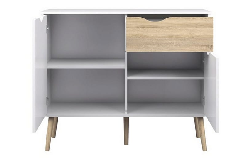 Delta Skänk 99 cm - Vit/Ek - Förvaring - Förvaringsmöbler - Skänkar & sideboards