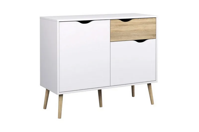 Delta Skänk 99 cm - Vit/Ek - Förvaring - Förvaringsmöbler - Skänkar & sideboards