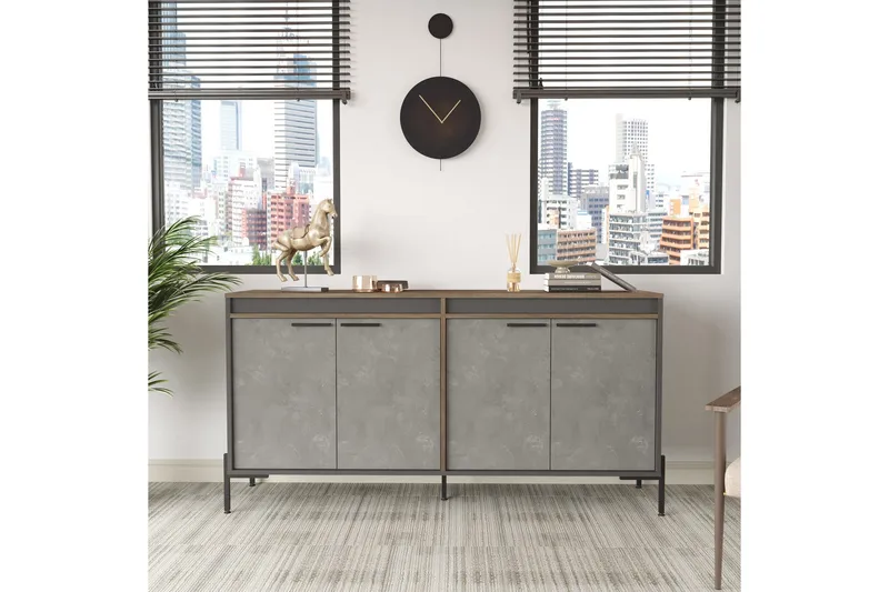 Desgrar Sideboard 46x184 cm - Brun/Betonggrå/Antracit - Förvaring - Förvaringsmöbler - Skänkar & sideboards