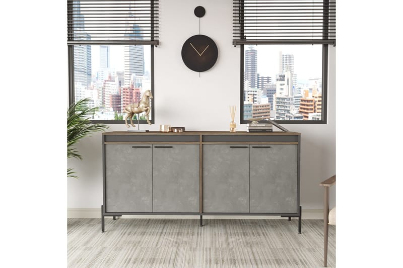 Desgrar Sideboard 46x184 cm - Brun/Betonggrå/Antracit - Förvaring - Förvaringsmöbler - Skänkar & sideboards
