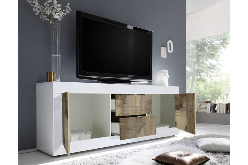 DINAMI Skänk 210x43 cm Vit Högglans - Förvaring - Förvaringsmöbler - Skänkar & sideboards
