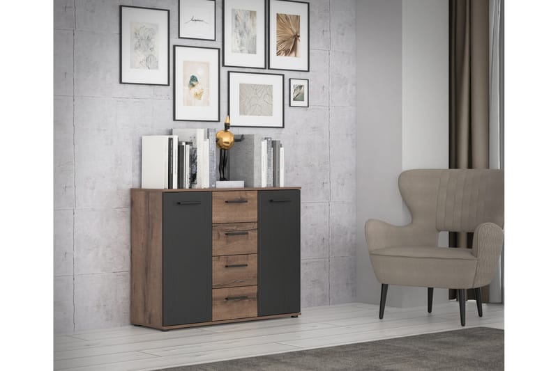 DOROBANTU Tv-möbelset 41x300 cm Brun/Svart - Förvaring - Förvaringsmöbler - Skänkar & sideboards