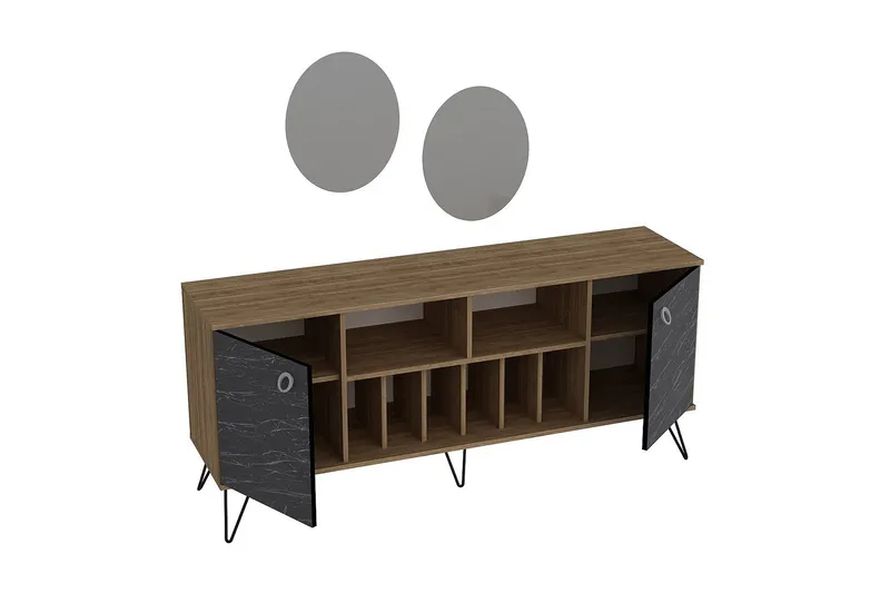 Dregrich Sidobord 180 cm - Valnöt|Svart - Förvaring - Förvaringsmöbler - Skänkar & sideboards