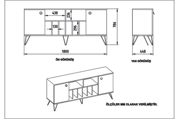 Dregrich Sidobord 180 cm - Valnöt|Svart - Förvaring - Förvaringsmöbler - Skänkar & sideboards