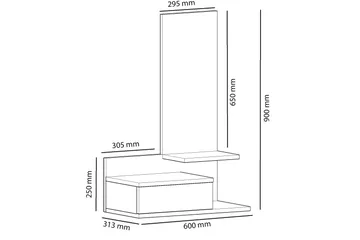 Filford Sideboard 60 cm - Antracit/Ek - Förvaring - Förvaringsmöbler - Skänkar & sideboards