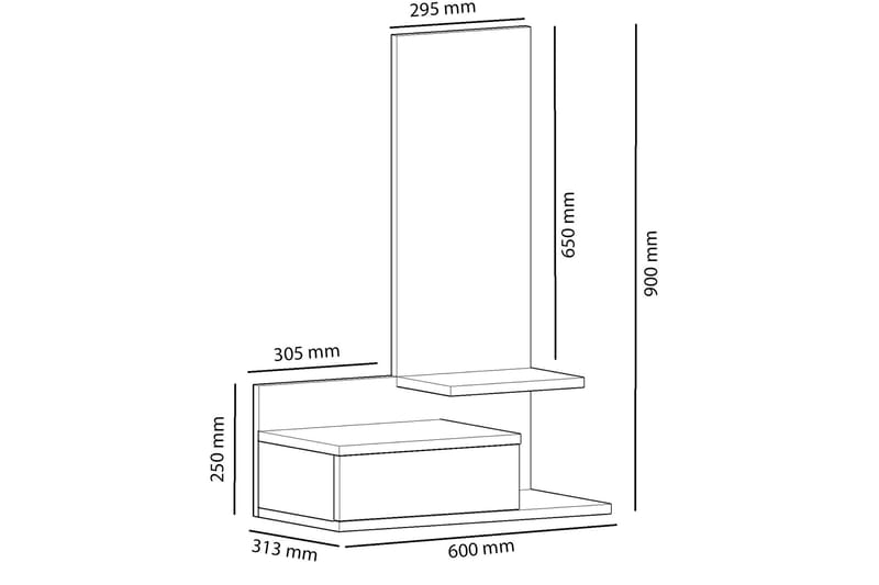 Filford Sideboard 60 cm - Antracit/Ek - Förvaring - Förvaringsmöbler - Skänkar & sideboards