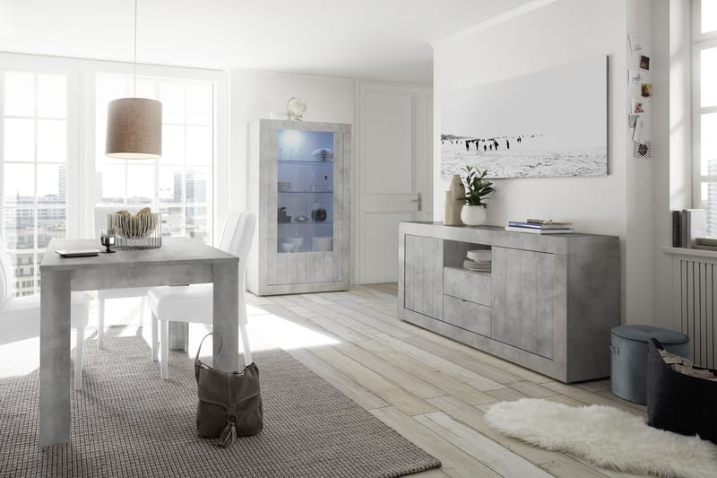 GADANA Skänk 184 Ljusgrå Betong - Förvaring - Förvaringsmöbler - Skänkar & sideboards
