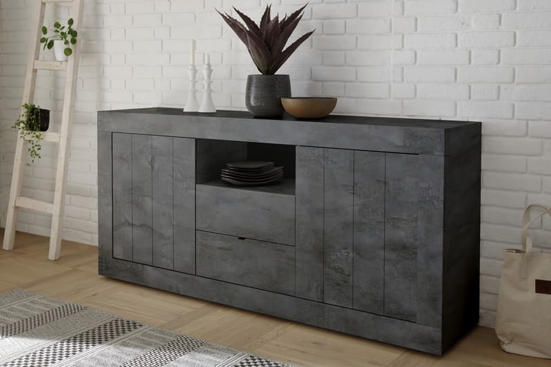GADANA Skänk 184 Mörkgrå Betong - Förvaring - Förvaringsmöbler - Skänkar & sideboards