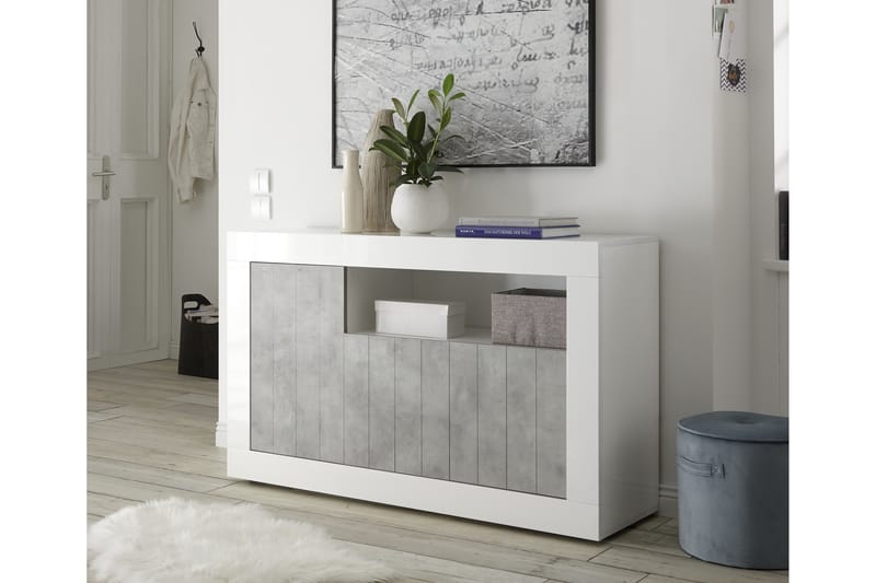 GADANA Skänk Medio 138 Vit/Grå - Förvaring - Förvaringsmöbler - Skänkar & sideboards