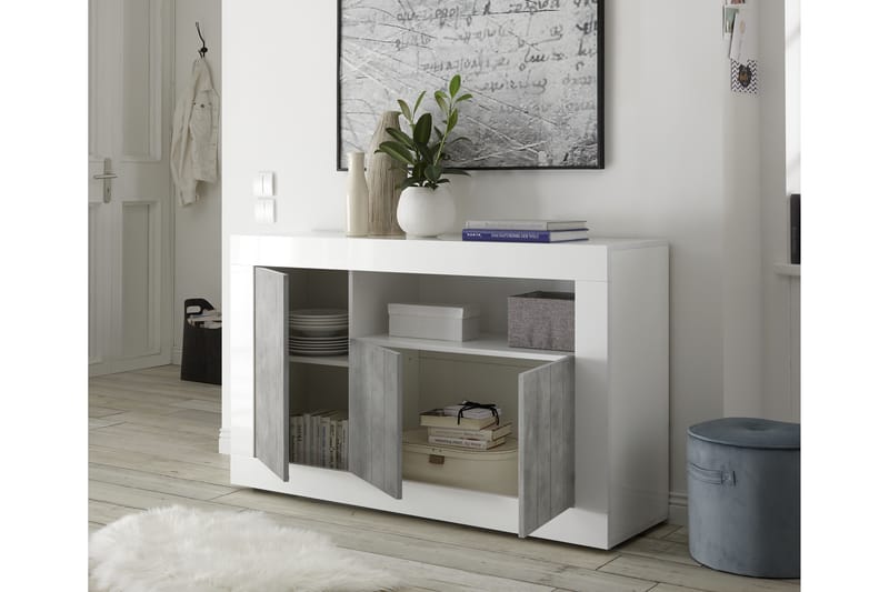 GADANA Skänk Medio 138 Vit/Grå - Förvaring - Förvaringsmöbler - Skänkar & sideboards