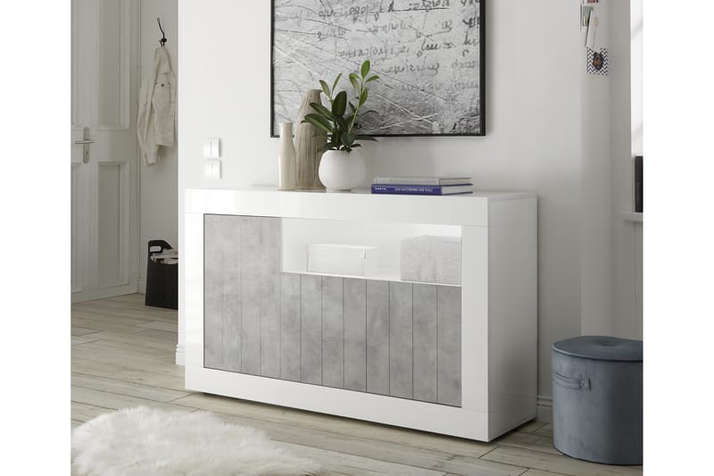 GADANA Skänk Medio 138 Vit/Grå - Förvaring - Förvaringsmöbler - Skänkar & sideboards