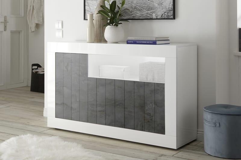 GADANA Skänk Medio 138 Vit/Gråmelerad - Förvaring - Förvaringsmöbler - Skänkar & sideboards