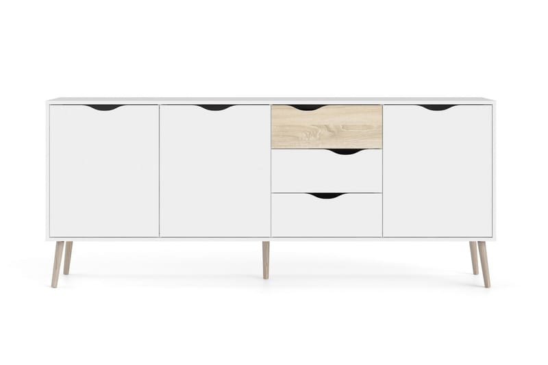 GLACIA Sideboard 40x196 cm Vit/Natur - Skänkar & sideboards