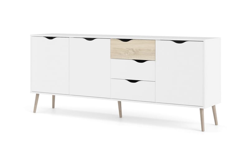 GLACIA Sideboard 40x196 cm Vit/Natur - Skänkar & sideboards