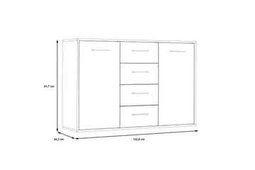 Haba Skänk 34x123 cm - Brun/Vit - Förvaring - Förvaringsmöbler - Skänkar & sideboards