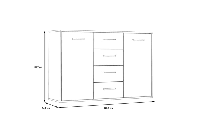 Haba Skänk 34x123 cm - Grå - Förvaring - Förvaringsmöbler - Skänkar & sideboards