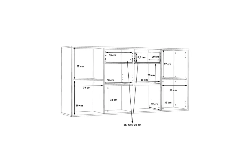 Haba Skänk 34x162 cm - Brun/Vit - Förvaring - Förvaringsmöbler - Skänkar & sideboards