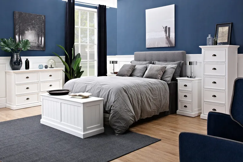 Hampton Lantlig Skänk med 2 Lådor + 4 Skåp - Vit - Förvaring - Förvaringsmöbler - Skänkar & sideboards