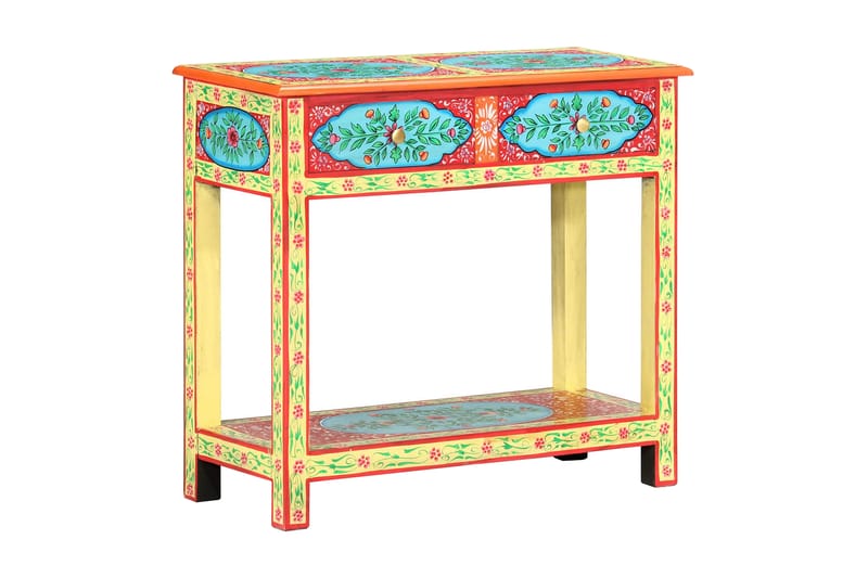Handmålad skänk 80x35x75 cm massivt mangoträ - Flerfärgad - Förvaring - Förvaringsmöbler - Skänkar & sideboards