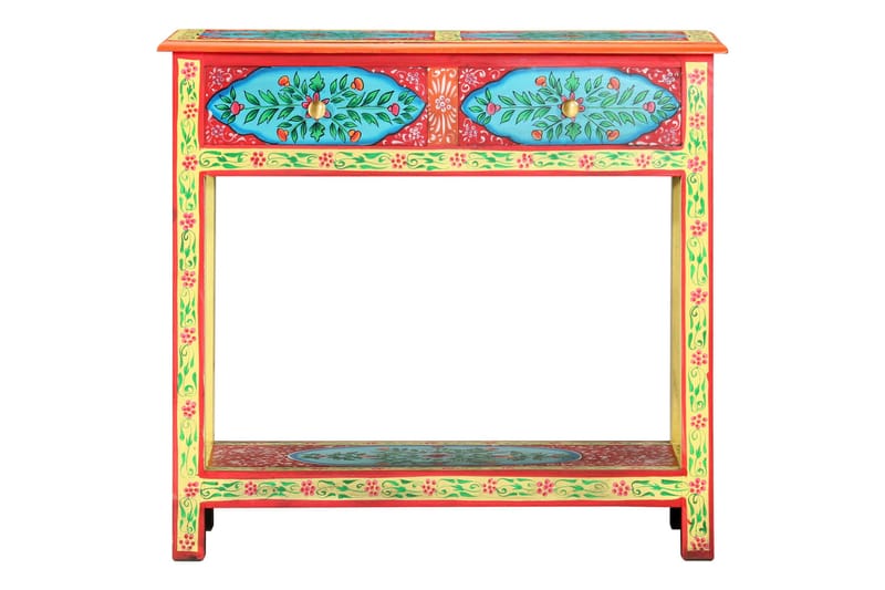 Handmålad skänk 80x35x75 cm massivt mangoträ - Flerfärgad - Förvaring - Förvaringsmöbler - Skänkar & sideboards