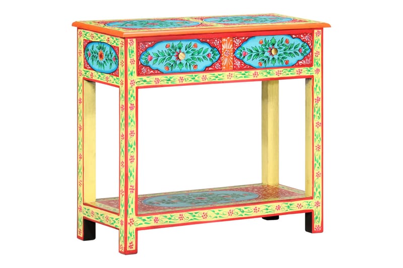 Handmålad skänk 80x35x75 cm massivt mangoträ - Flerfärgad - Förvaring - Förvaringsmöbler - Skänkar & sideboards