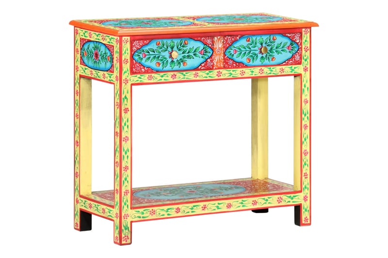 Handmålad skänk 80x35x75 cm massivt mangoträ - Flerfärgad - Förvaring - Förvaringsmöbler - Skänkar & sideboards