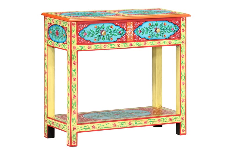 Handmålad skänk 80x35x75 cm massivt mangoträ - Flerfärgad - Förvaring - Förvaringsmöbler - Skänkar & sideboards