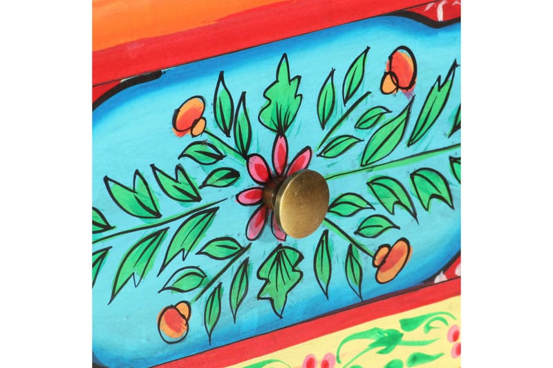 Handmålad skänk 80x35x75 cm massivt mangoträ - Flerfärgad - Förvaring - Förvaringsmöbler - Skänkar & sideboards