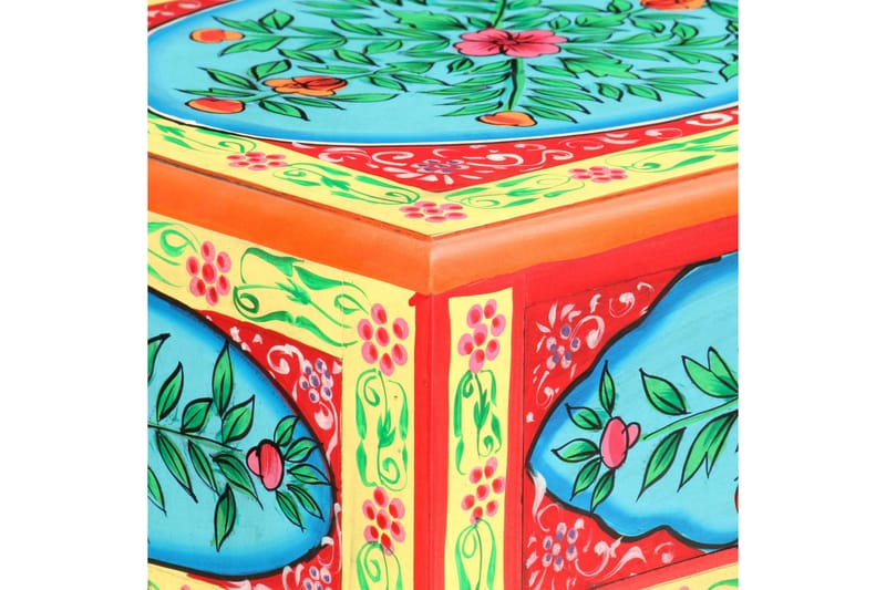 Handmålad skänk 80x35x75 cm massivt mangoträ - Flerfärgad - Förvaring - Förvaringsmöbler - Skänkar & sideboards
