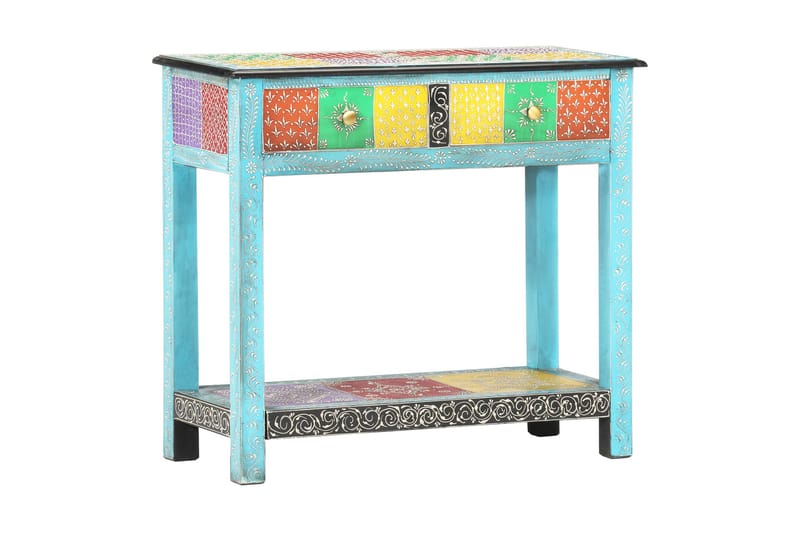 Handmålad skänk 80x35x75 cm massivt mangoträ - Flerfärgad - Förvaring - Förvaringsmöbler - Skänkar & sideboards