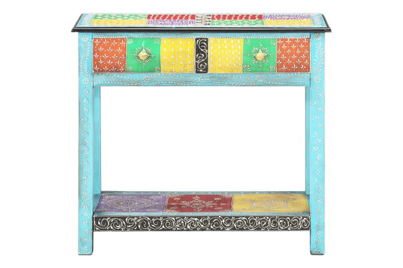 Handmålad skänk 80x35x75 cm massivt mangoträ - Flerfärgad - Förvaring - Förvaringsmöbler - Skänkar & sideboards