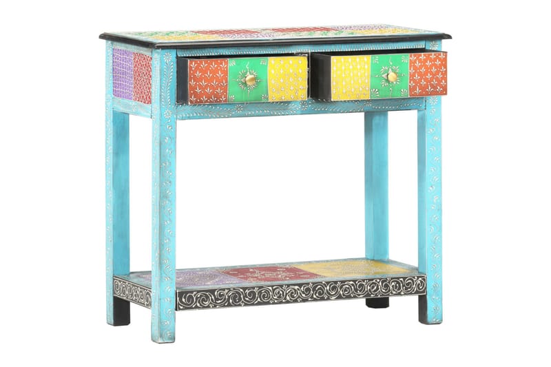 Handmålad skänk 80x35x75 cm massivt mangoträ - Flerfärgad - Förvaring - Förvaringsmöbler - Skänkar & sideboards