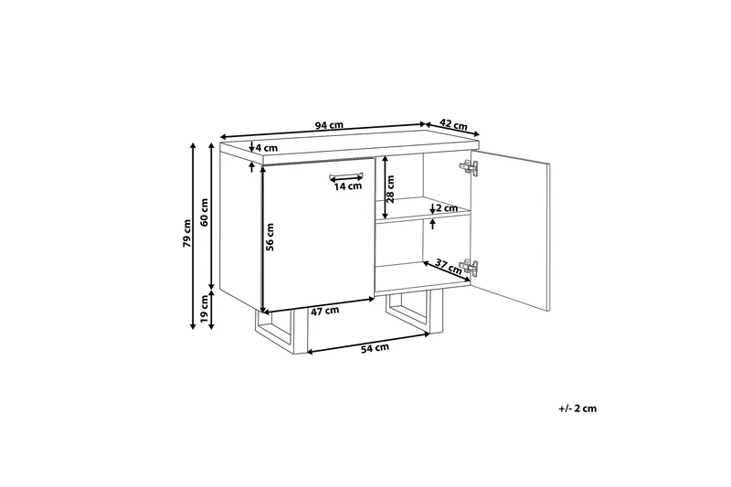 Harvley Skänk med 2 Dörrar - Trä/Natur - Förvaring - Förvaringsmöbler - Skänkar & sideboards