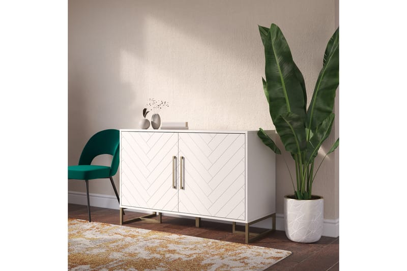 Herringbone Sideboard 122x48 cm Vit - CosmoLiving - Förvaring - Förvaringsmöbler - Skänkar & sideboards