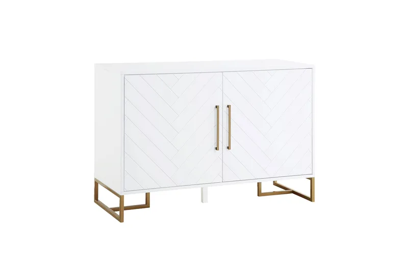 Herringbone Sideboard 122x48 cm Vit - CosmoLiving - Förvaring - Förvaringsmöbler - Skänkar & sideboards
