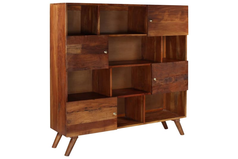 Högskåp massivt återvunnet trä 150x40x152 cm - Brun - Skänkar & sideboards