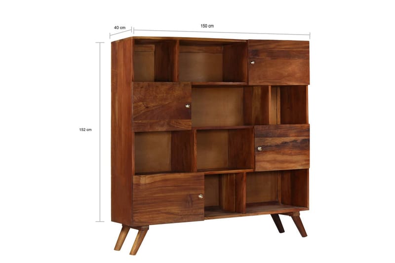 Högskåp massivt återvunnet trä 150x40x152 cm - Brun - Skänkar & sideboards