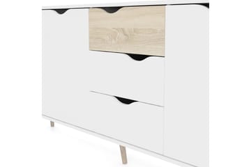 Hostafranc Sideboard 40x196 cm - Vit|Natur - Förvaring - Förvaringsmöbler - Skänkar & sideboards