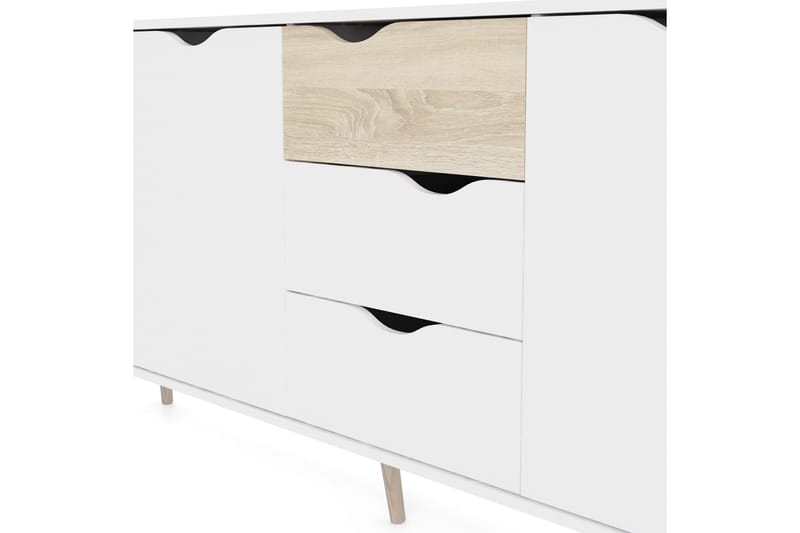 Hostafranc Sideboard 40x196 cm - Vit|Natur - Förvaring - Förvaringsmöbler - Skänkar & sideboards